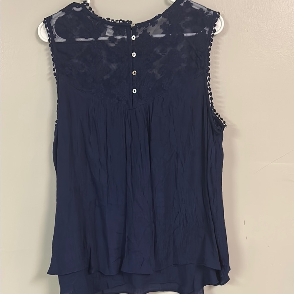 Navy Sleeveless Women's Top - Picture 4 of 5